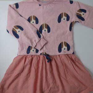Mini Boden Pink Dog Sweatshirt Dress, Size 8-9 Years